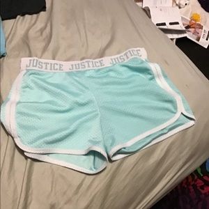 Teal gym shorts
